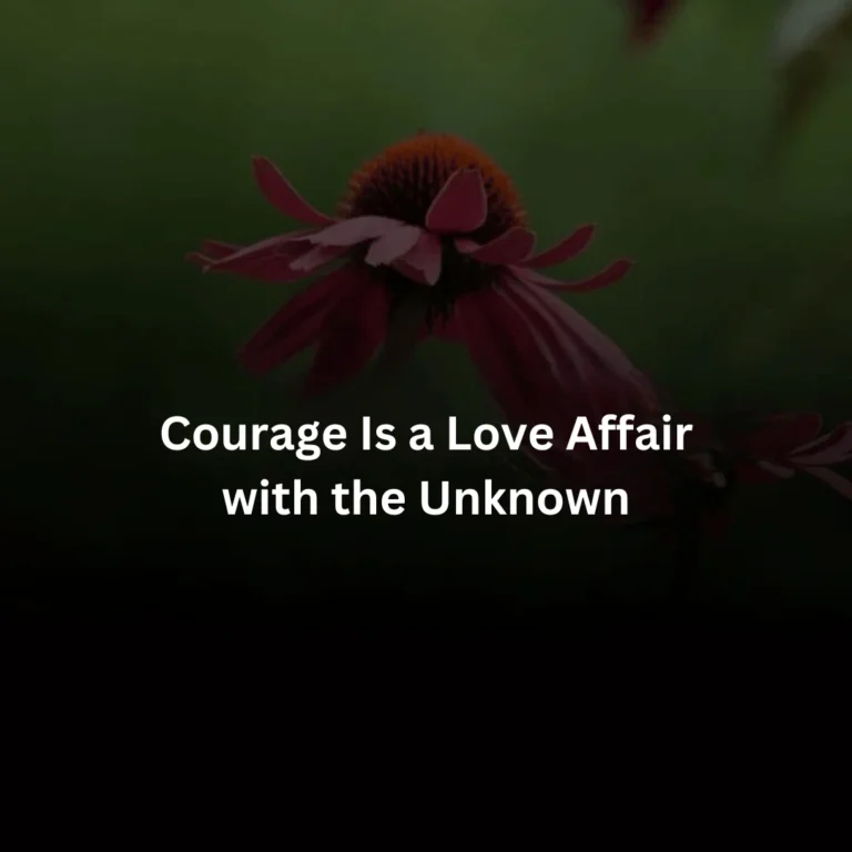 Courage Is a Love Affair with the Unknown
