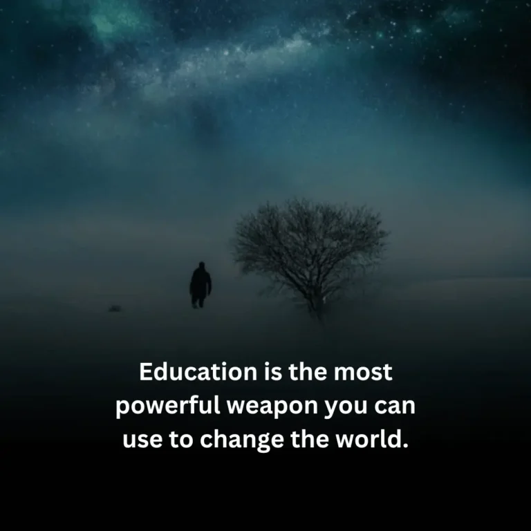 Education is the most powerful weapon you can use to change the world